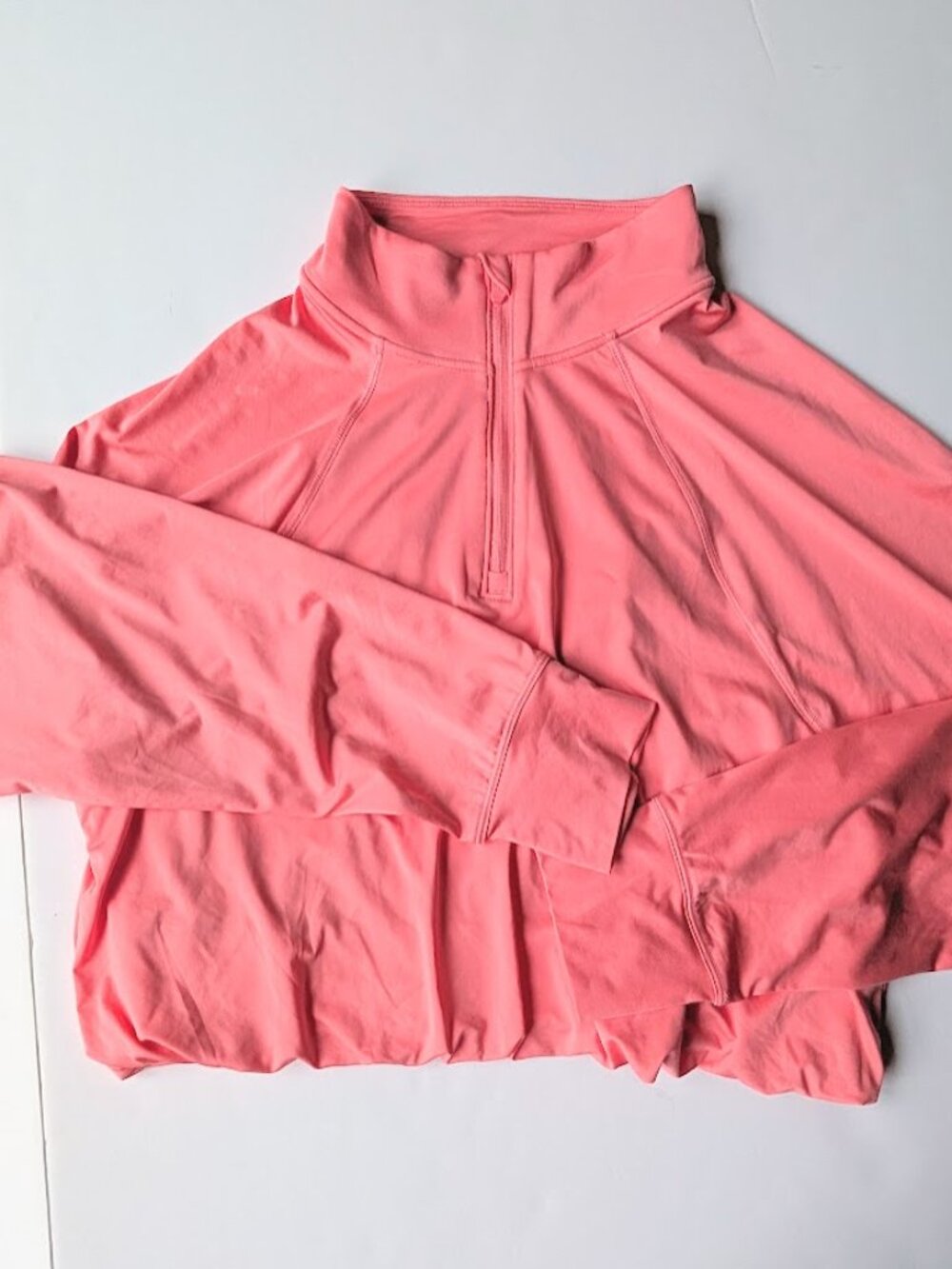 Athleta Girls Coral Pink Half-Zip Performance Pullover Top Shirt Size: XL 14